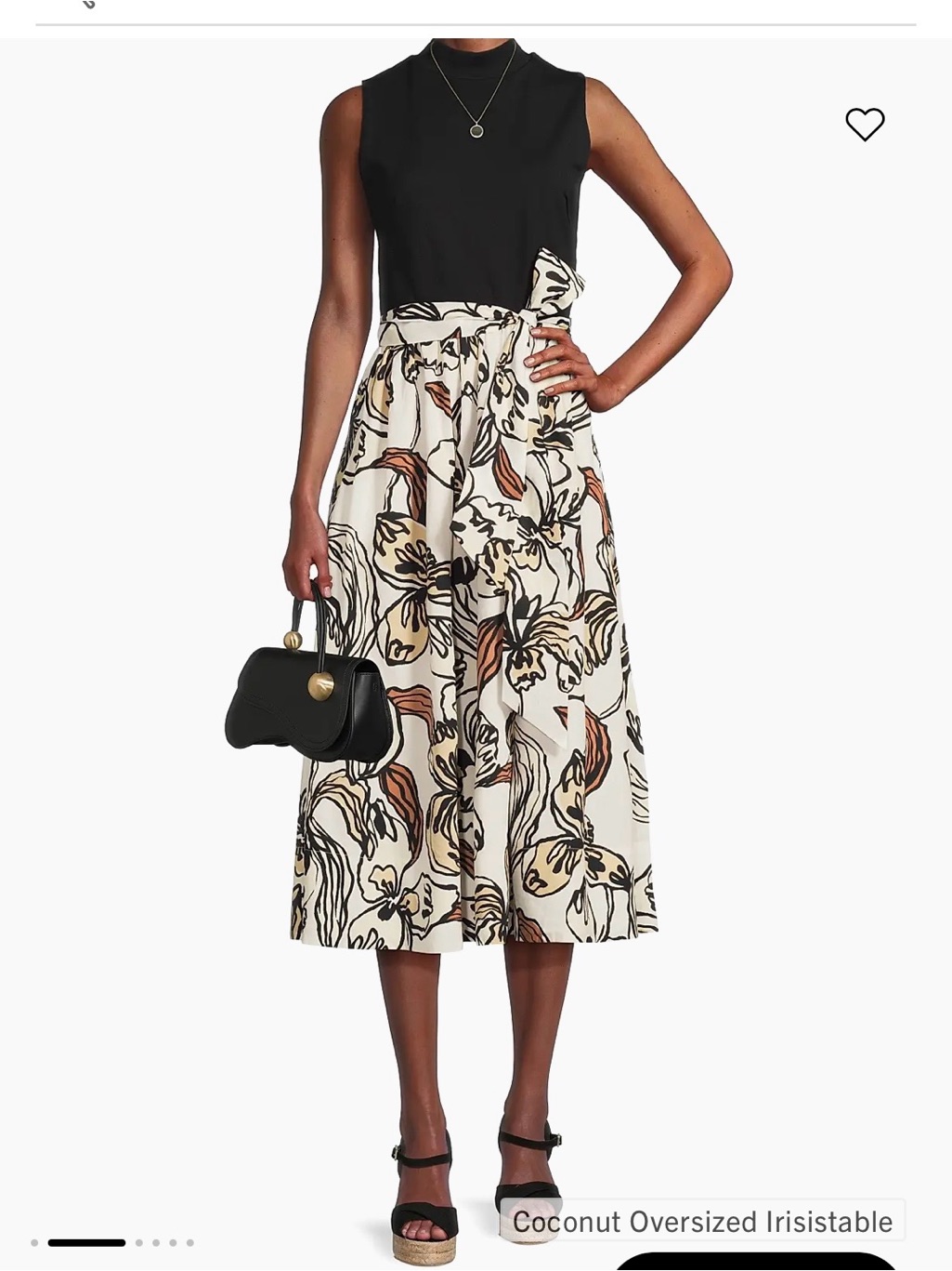 Lilly Pulitzer Sleeveless Black Top Floral Midi Dress - Black And Cream